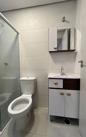 Studio para alugar com 28m², 1 quarto e sem vaga Studio para alugar com 28m², 1 quarto e sem vagaBanheiro