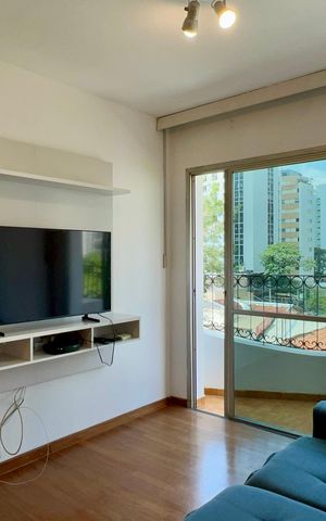 Apartamento para alugar com 40m², 1 quarto e 2 vagas Apartamento para alugar com 40m², 1 quarto e 2 vagasSala de TV