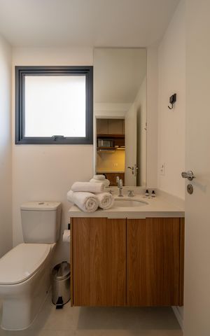 Studio para alugar com 26m², 1 quarto e sem vaga Studio para alugar com 26m², 1 quarto e sem vagaBanheiro