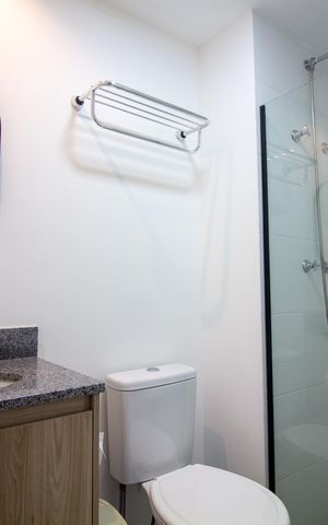 Studio à venda com 28m², 1 quarto e sem vaga Studio à venda com 28m², 1 quarto e sem vagaBanheiro