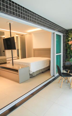 Studio à venda com 56m², 1 quarto e 2 vagas