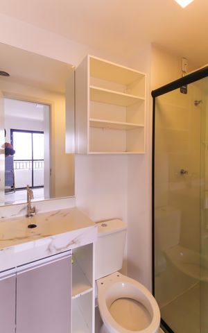 Apartamento à venda com 32m², 1 quarto e sem vaga Apartamento à venda com 32m², 1 quarto e sem vagaBanheiro Social