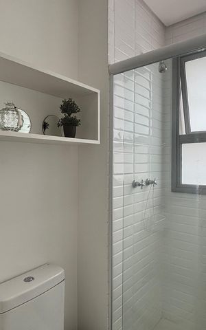Studio para alugar com 45m², 1 quarto e 1 vaga Studio para alugar com 45m², 1 quarto e 1 vagaBanheiro