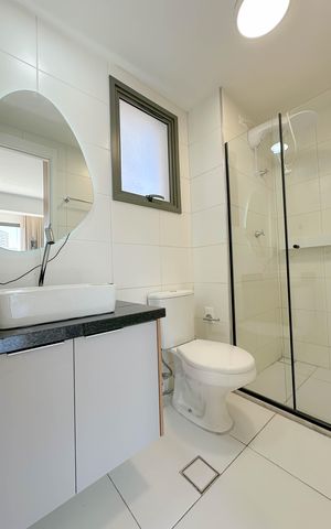 Studio para alugar com 32m², 1 quarto e sem vaga Studio para alugar com 32m², 1 quarto e sem vagaBanheiro