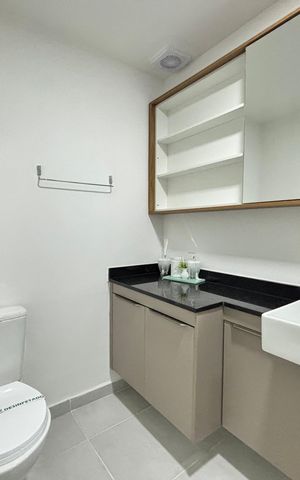 Studio para alugar com 26m², 1 quarto e sem vaga Studio para alugar com 26m², 1 quarto e sem vagaBanheiro