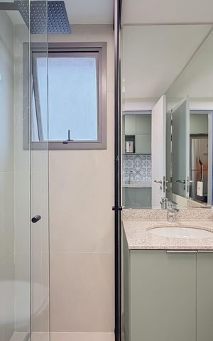 Studio para alugar com 29m², 1 quarto e sem vaga Studio para alugar com 29m², 1 quarto e sem vagaBanheiro