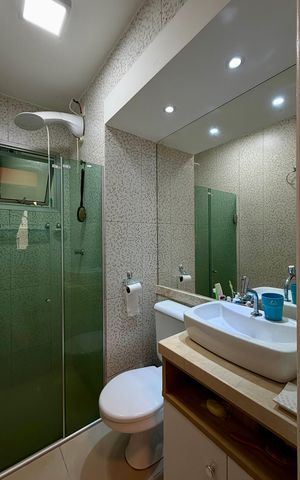 Apartamento à venda com 57m², 2 quartos e 1 vaga Apartamento à venda com 57m², 2 quartos e 1 vagaBanheiro Social