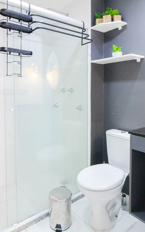 Studio à venda com 28m², 1 quarto e sem vaga Studio à venda com 28m², 1 quarto e sem vagaBanheiro