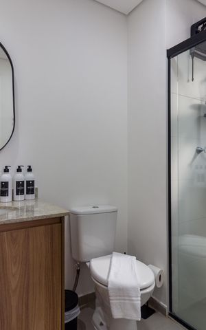 Studio para alugar com 24m², 1 quarto e sem vaga Studio para alugar com 24m², 1 quarto e sem vagaBanheiro
