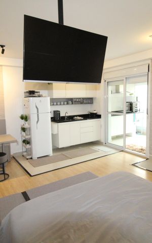 Apartamento para alugar com 40m², 1 quarto e 1 vagaQuarto / Cozinha