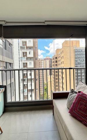Studio para alugar com 26m², 1 quarto e sem vaga Studio para alugar com 26m², 1 quarto e sem vagaVaranda