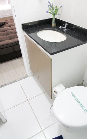 Studio à venda com 27m², 1 quarto e sem vaga Studio à venda com 27m², 1 quarto e sem vagaBanheiro