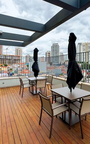 Studio à venda com 27m², 1 quarto e sem vaga Studio à venda com 27m², 1 quarto e sem vagaChurrasqueira - Rooftop
