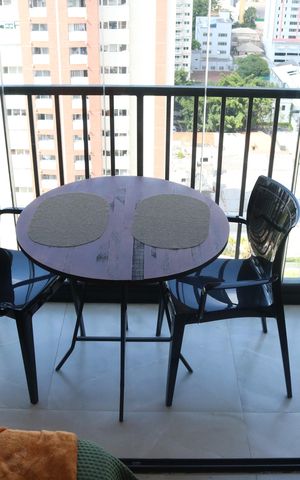Studio à venda com 27m², 1 quarto e sem vagaVaranda
