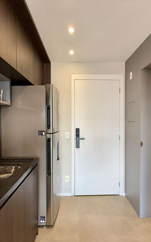 Studio à venda com 27m², 1 quarto e sem vagaCozinha 