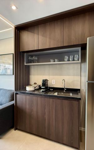 Studio à venda com 27m², 1 quarto e sem vagaCozinha 