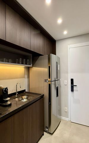 Studio à venda com 27m², 1 quarto e sem vagaCozinha 