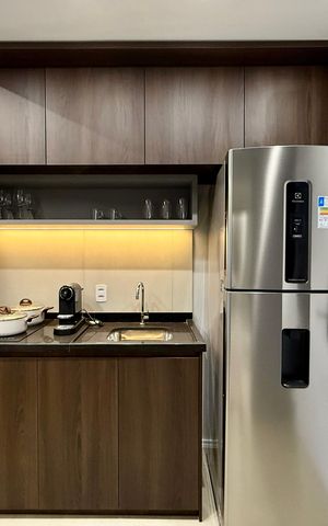 Studio à venda com 27m², 1 quarto e sem vagaCozinha 