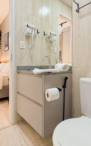 Studio para alugar com 24m², 1 quarto e sem vaga Studio para alugar com 24m², 1 quarto e sem vagaBanheiro