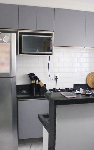 Apartamento à venda com 43m², 2 quartos e 1 vagaCozinha com lavanderia