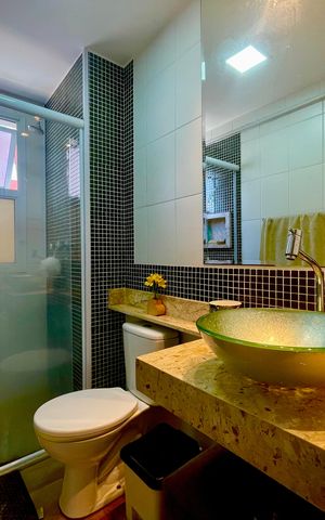 Apartamento à venda com 59m², 2 quartos e 1 vaga Apartamento à venda com 59m², 2 quartos e 1 vagaBanheiro 2