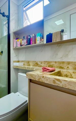 Apartamento à venda com 80m², 3 quartos e 4 vagas Apartamento à venda com 80m², 3 quartos e 4 vagasBanheiro 1
