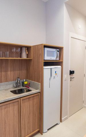 Studio à venda com 28m², 1 quarto e sem vaga Studio à venda com 28m², 1 quarto e sem vagaCozinha