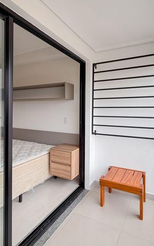 Studio à venda com 29m², 1 quarto e sem vagaVaranda