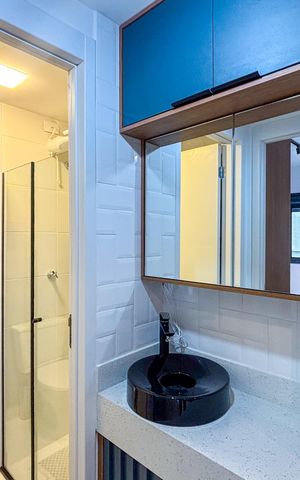 Studio à venda com 27m², 1 quarto e sem vaga Studio à venda com 27m², 1 quarto e sem vagaBanheiro Social