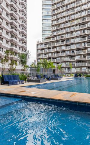 Studio para alugar com 24m², 1 quarto e sem vaga Studio para alugar com 24m², 1 quarto e sem vagaÁrea comum - Piscina