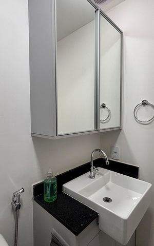 Studio para alugar com 25m², 1 quarto e sem vaga Studio para alugar com 25m², 1 quarto e sem vagaBanheiro