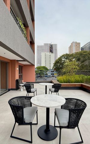 Studio para alugar com 27m², 1 quarto e sem vaga Studio para alugar com 27m², 1 quarto e sem vagaTerraço