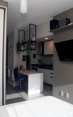Studio para alugar com 46m², 1 quarto e 1 vagaQuarto