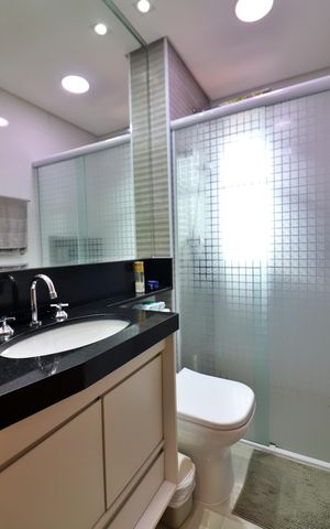Apartamento à venda com 61m², 1 quarto e 2 vagasSuíte Banheiro 