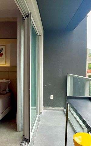 Studio para alugar com 27m², 1 quarto e sem vaga Studio para alugar com 27m², 1 quarto e sem vagaVaranda