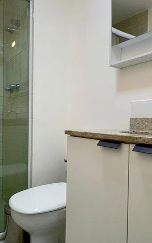 Studio para alugar com 28m², 1 quarto e sem vaga Studio para alugar com 28m², 1 quarto e sem vagaBanheiro