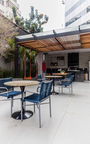 Studio à venda com 35m², 1 quarto e 1 vagaChurrasqueira