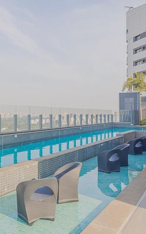 Studio à venda com 35m², 1 quarto e 1 vagaPiscina