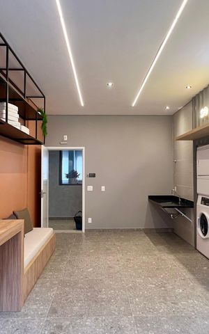 Studio para alugar com 24m², 1 quarto e sem vaga Studio para alugar com 24m², 1 quarto e sem vagaLavanderia