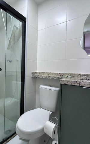 Apartamento para alugar com 28m², 1 quarto e sem vaga Apartamento para alugar com 28m², 1 quarto e sem vagaBanheiro da Suíte