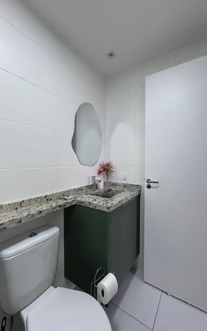 Apartamento para alugar com 28m², 1 quarto e sem vaga Apartamento para alugar com 28m², 1 quarto e sem vagaBanheiro da Suíte