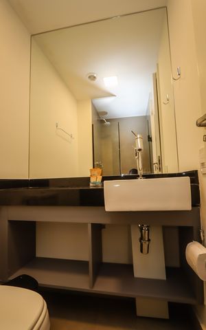 Studio para alugar com 23m², 1 quarto e sem vaga Studio para alugar com 23m², 1 quarto e sem vagaBanheiro da Suite