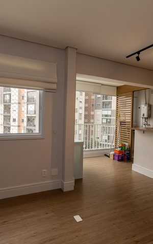 Apartamento para alugar com 53m², 1 quarto e 1 vaga Apartamento para alugar com 53m², 1 quarto e 1 vagaSala_cozinha