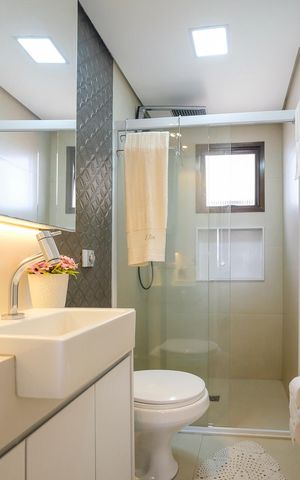 Apartamento à venda com 74m², 2 quartos e 2 vagasBanheiro da suíte