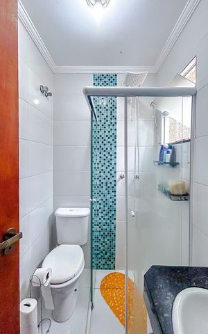 Casa de condomínio à venda com 141m², 3 quartos e 2 vagasBanheiro da Suíte