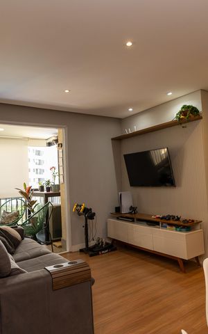 Apartamento para alugar com 81m², 2 quartos e 2 vagas Apartamento para alugar com 81m², 2 quartos e 2 vagasSala_cozinha Conjugada