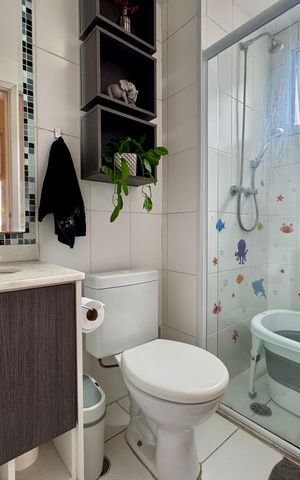 Apartamento à venda com 59m², 2 quartos e 1 vaga Apartamento à venda com 59m², 2 quartos e 1 vagaBanheiro Social