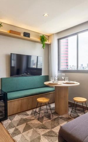 Studio à venda com 24m², 1 quarto e sem vaga