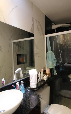 Casa de condomínio para alugar com 120m², 2 quartos e 1 vagaBanheiro Social
