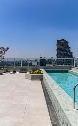 Studio à venda com 32m², 1 quarto e sem vaga Studio à venda com 32m², 1 quarto e sem vagaÁrea comum - Piscina